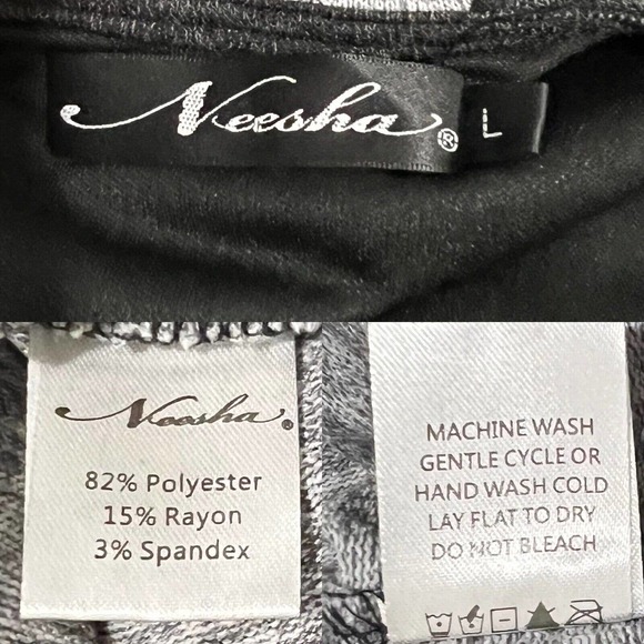 Neesha Women's Heathered Dark & Light Gray Knit Sweater Dress Round Neck Size L - Picture 13 of 14